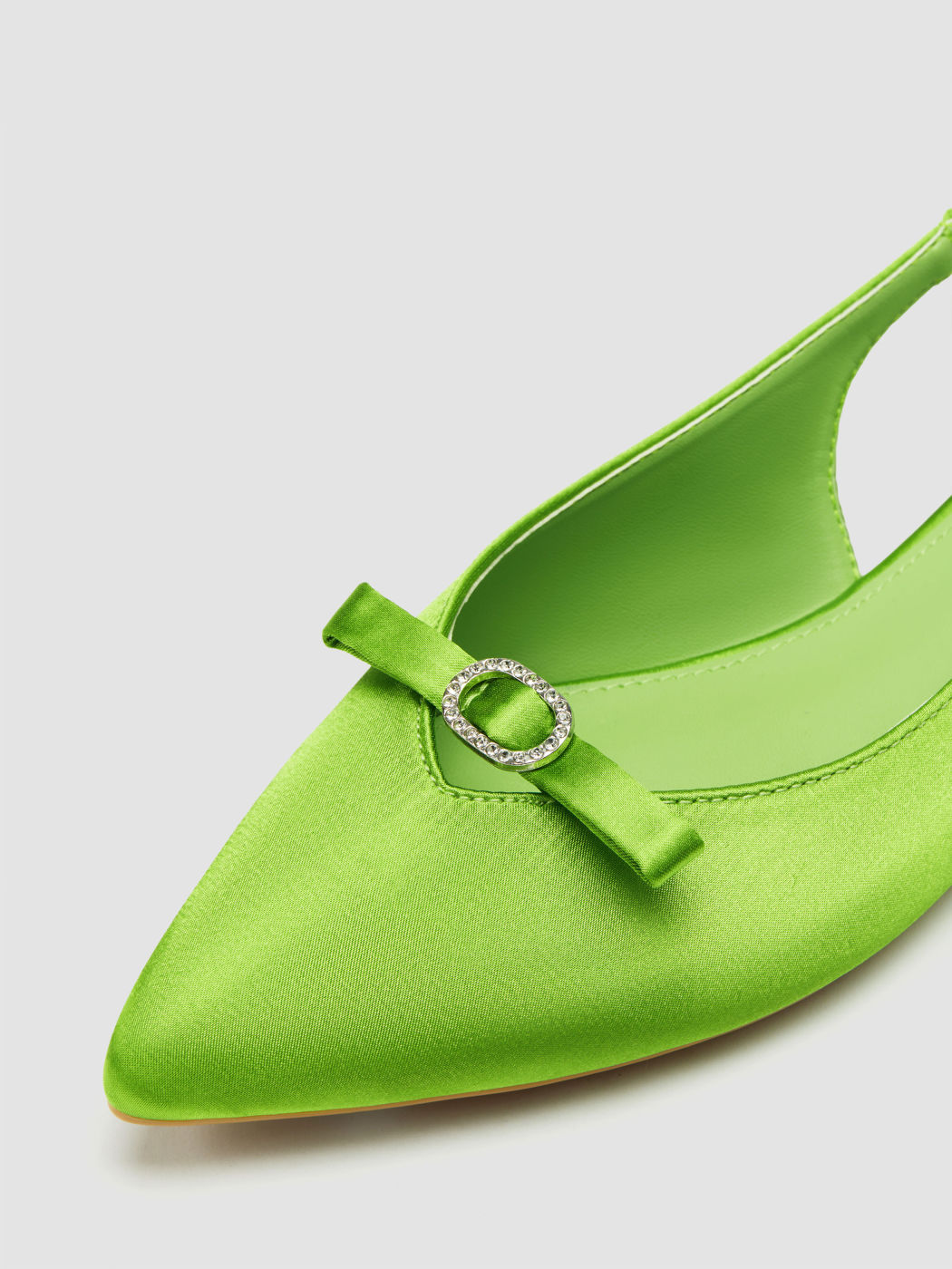 BOWKNOT SATIN SLINGBACK FLATS