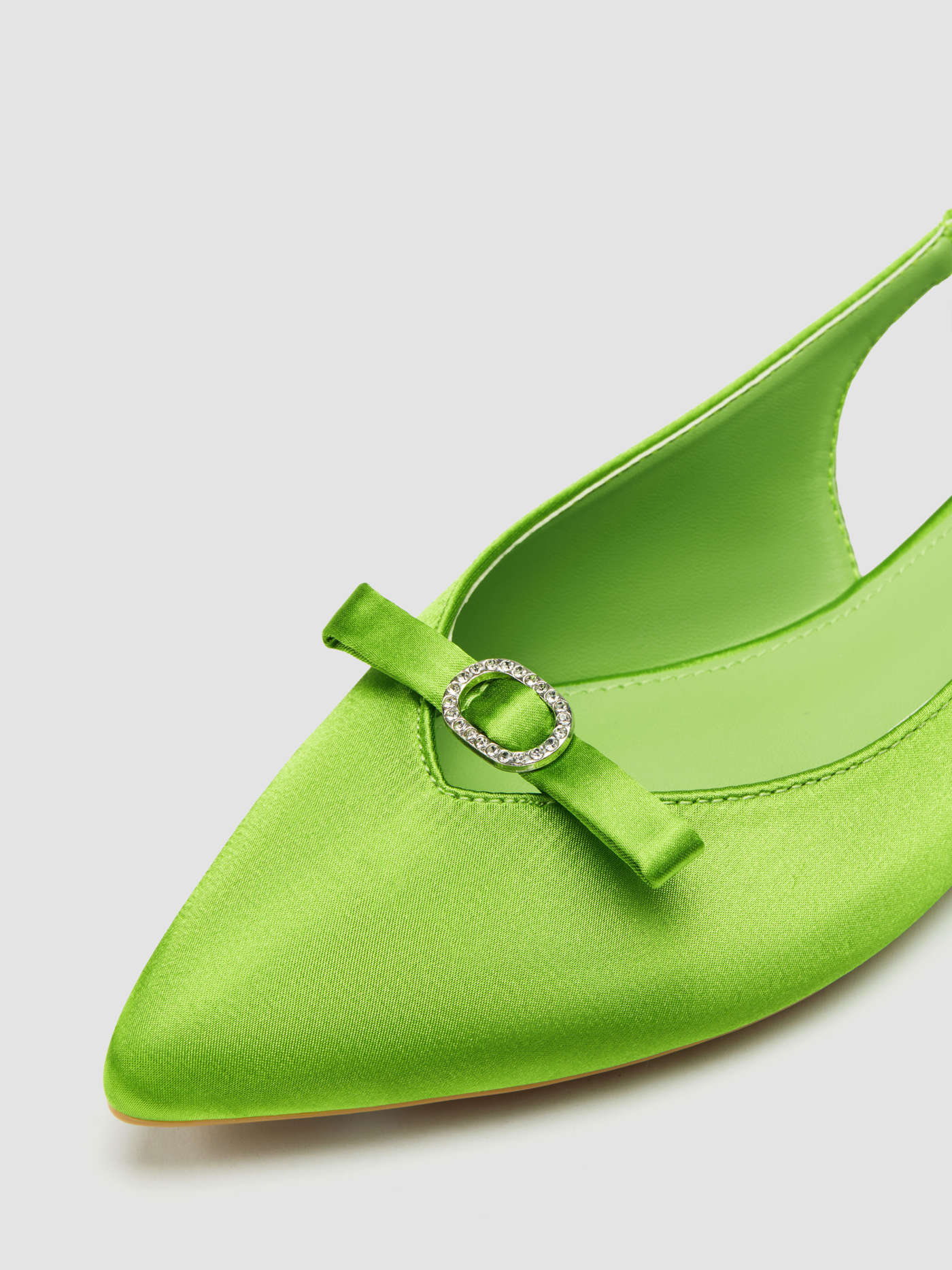 BOWKNOT SATIN SLINGBACK FLATS