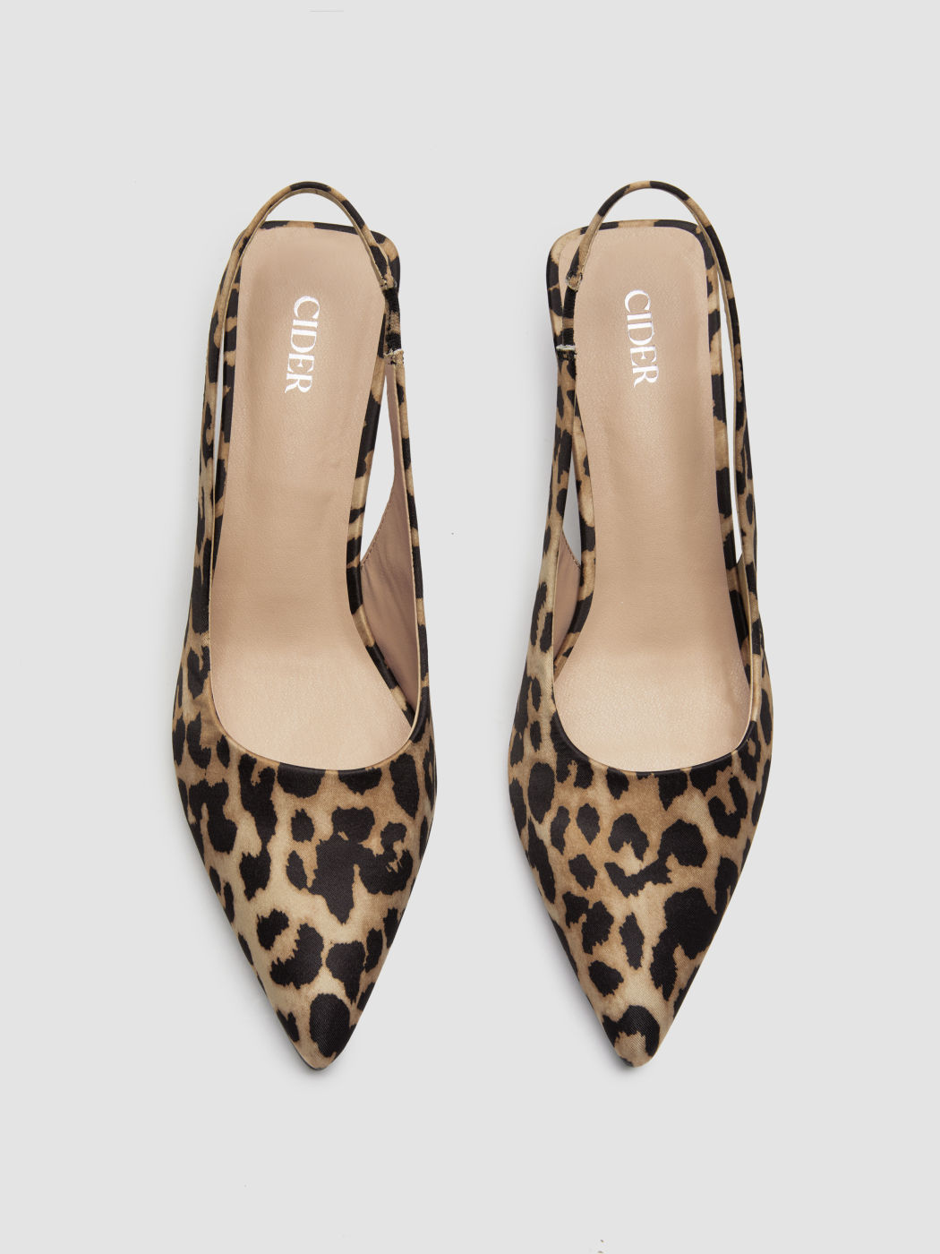 Leopardenmuster Slingback Kittenabsätze