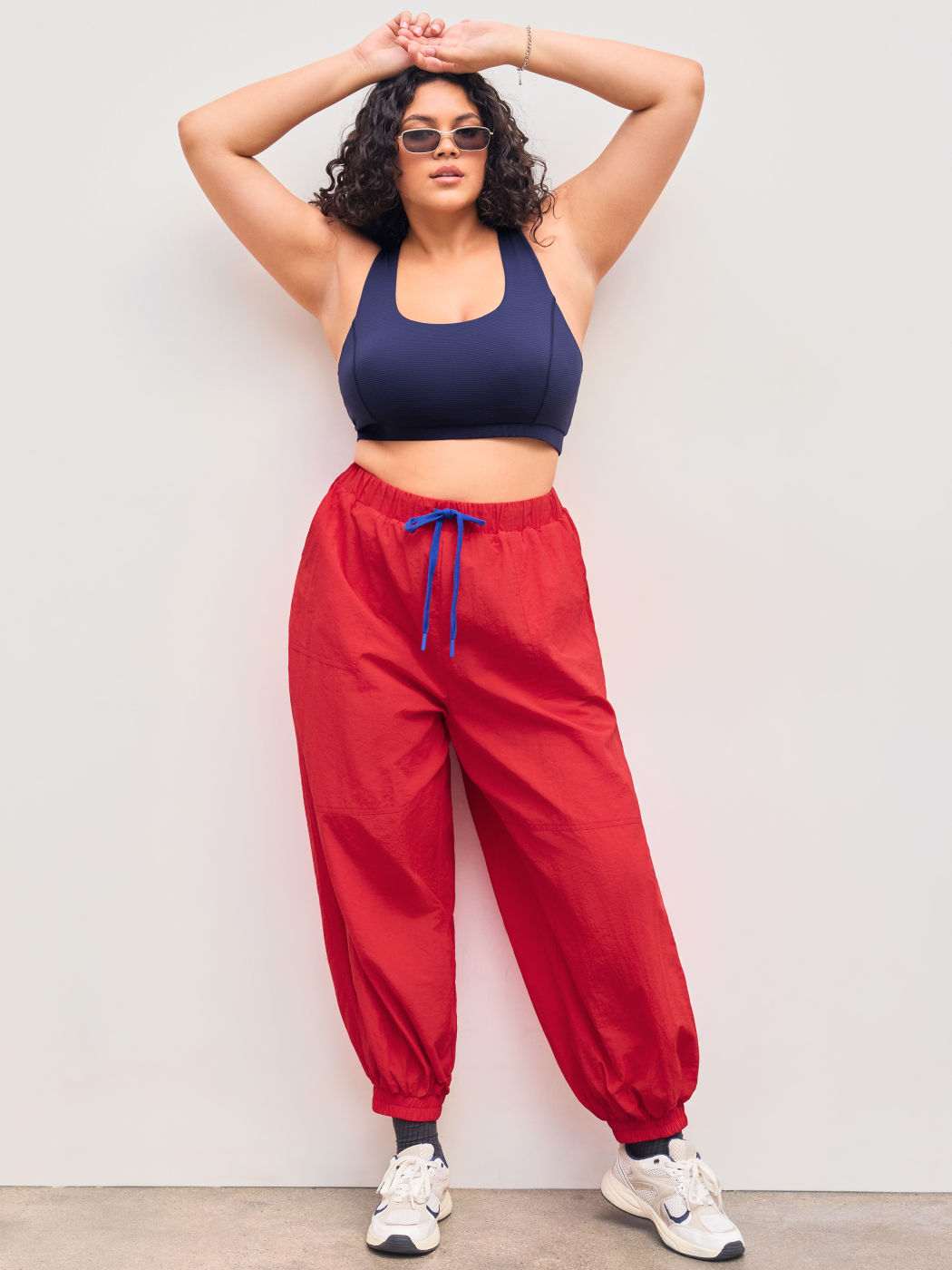 SOLID DRAWSTRING MID WAIST JOGGERS CURVE & PLUS