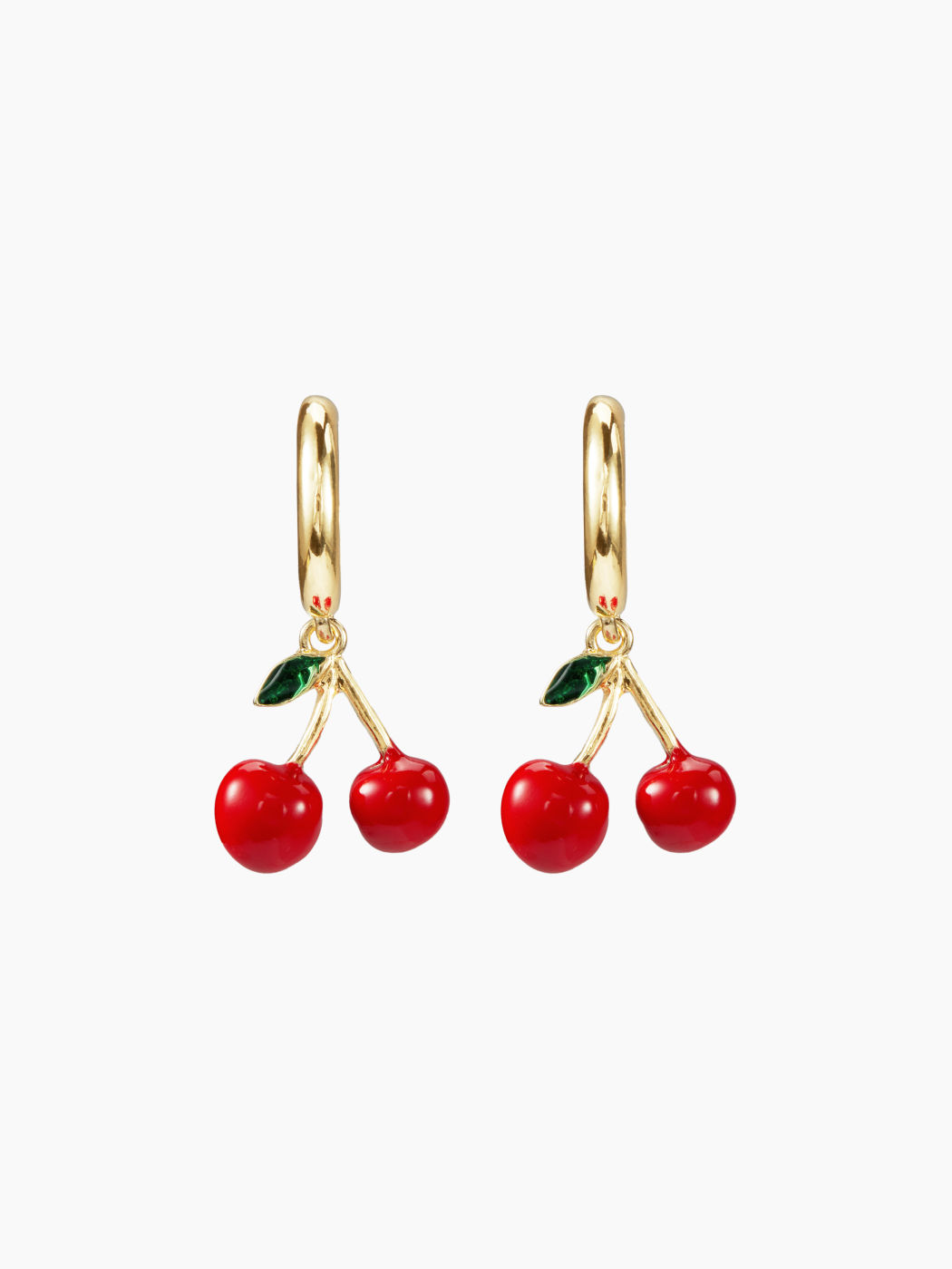 CHERRY HOOP EARRINGS