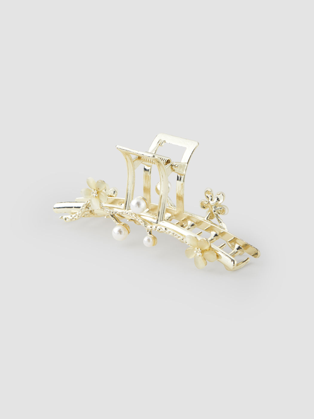 FAUX PEARL FLORAL HAIR CLAW