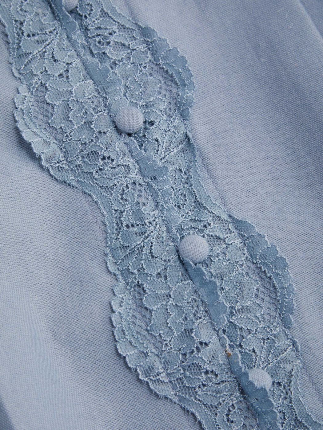Linen-blend V-neck Solid Lace Trim Knotted Midi Dress