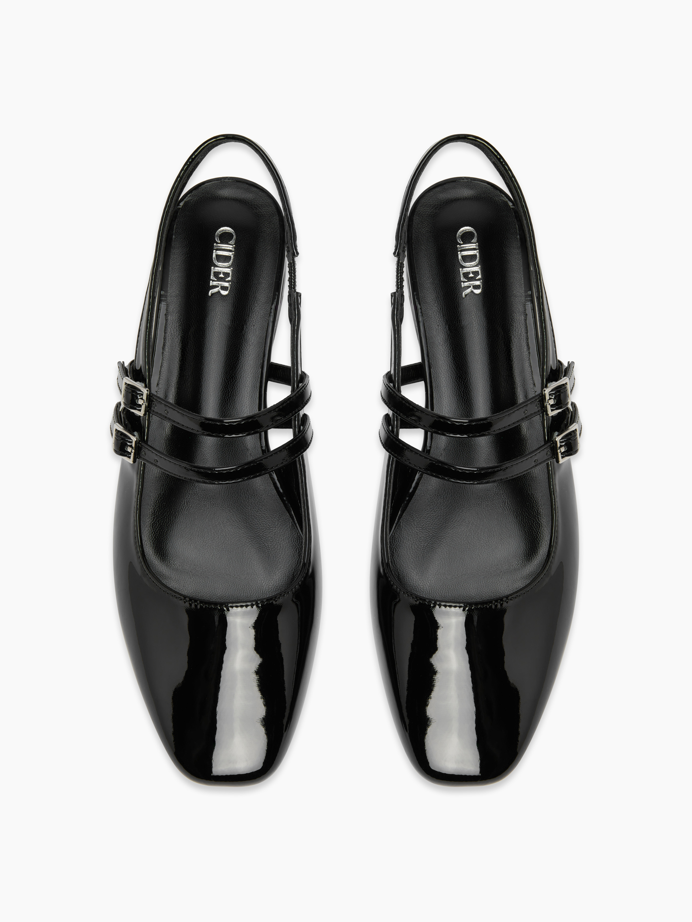 METALLIC SQUARE TOE MARY JANE SHOES For School Daily Casual