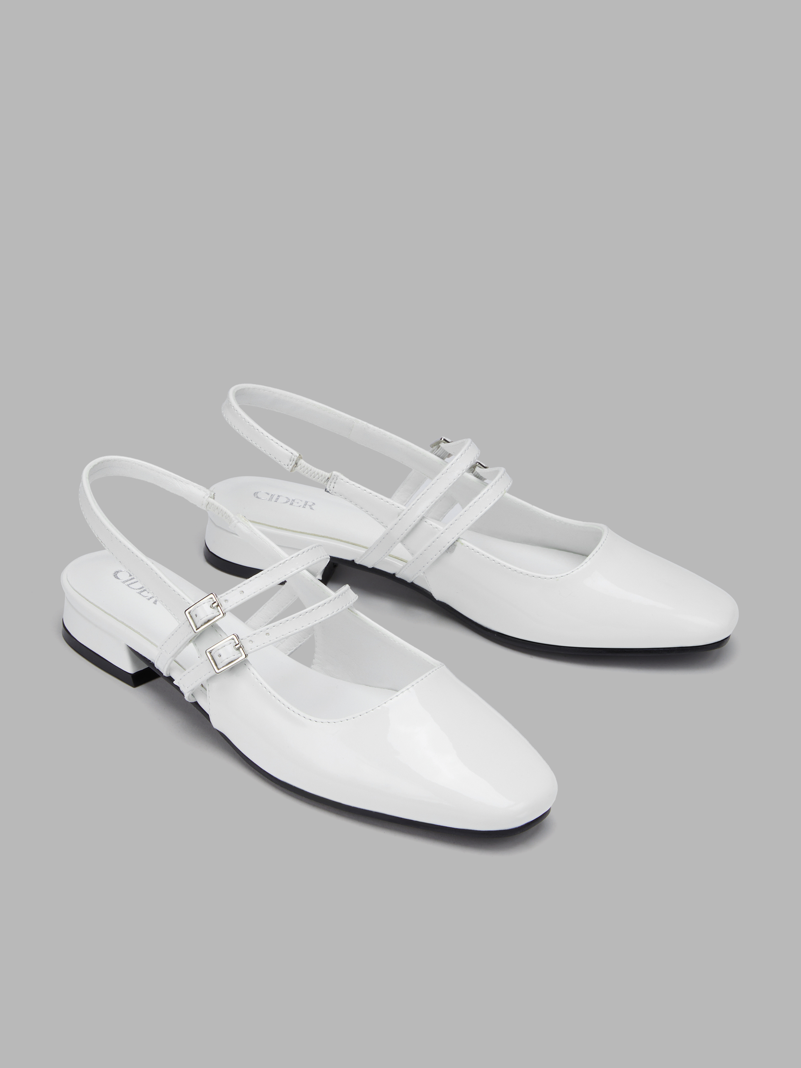 METALLIC SQUARE TOE MARY JANE SHOES For School Daily Casual