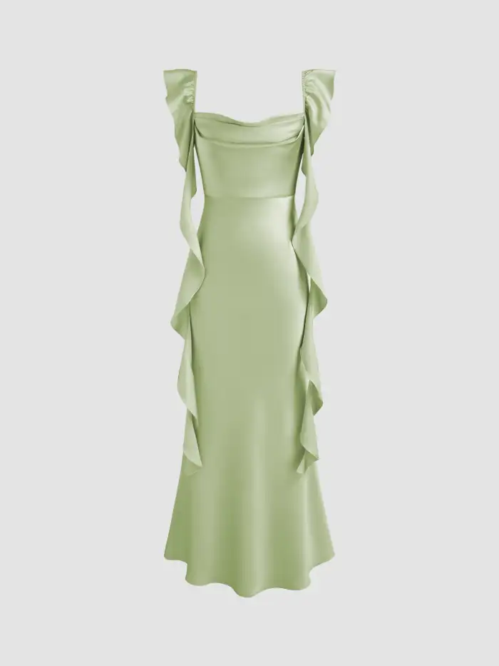 Cotton-blend Gingham Lace Trim Tiered Shirred Maxi Dress