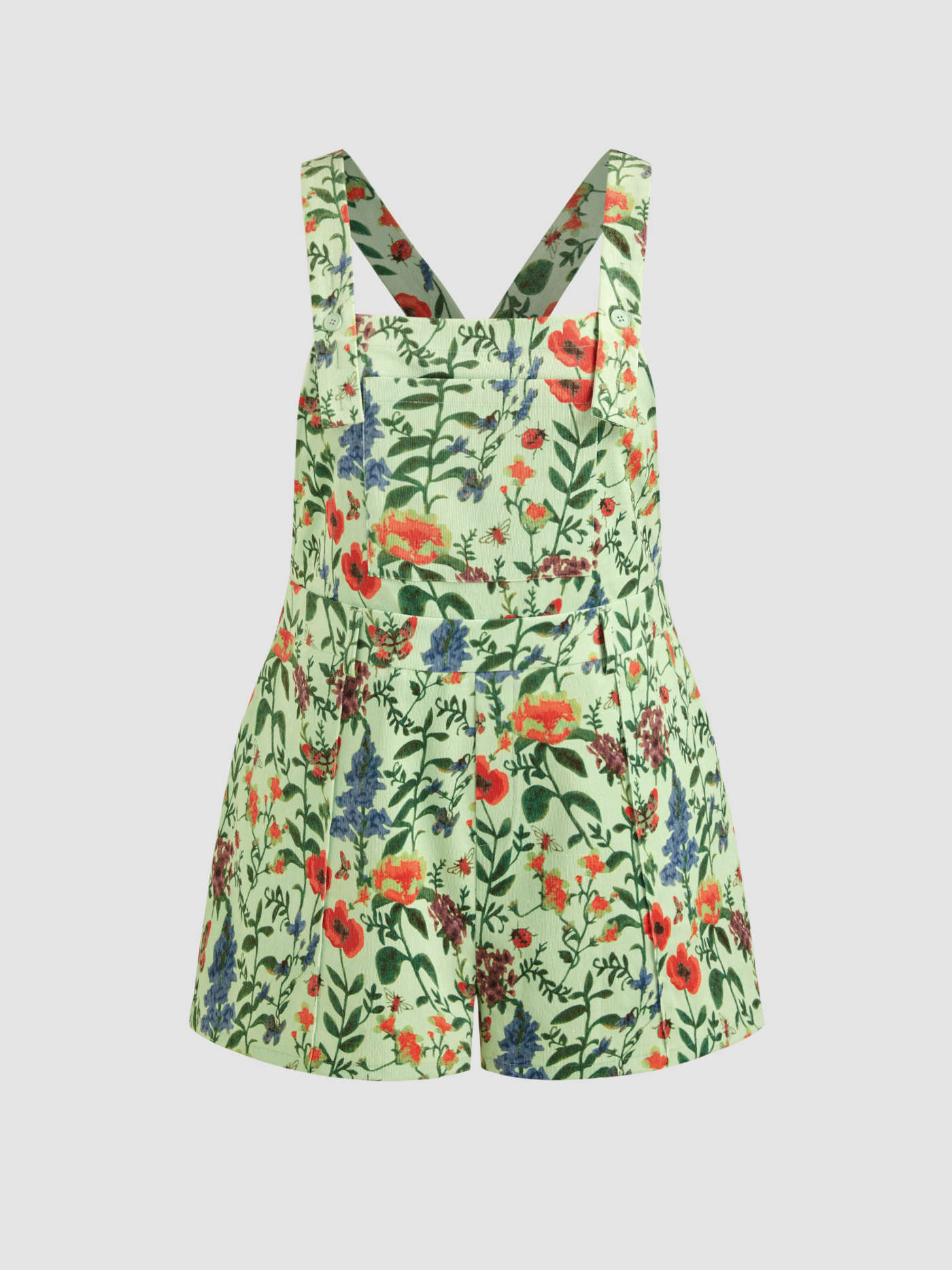 Updated Fabric Square Neck Floral Pocket Romper Curve & Plus