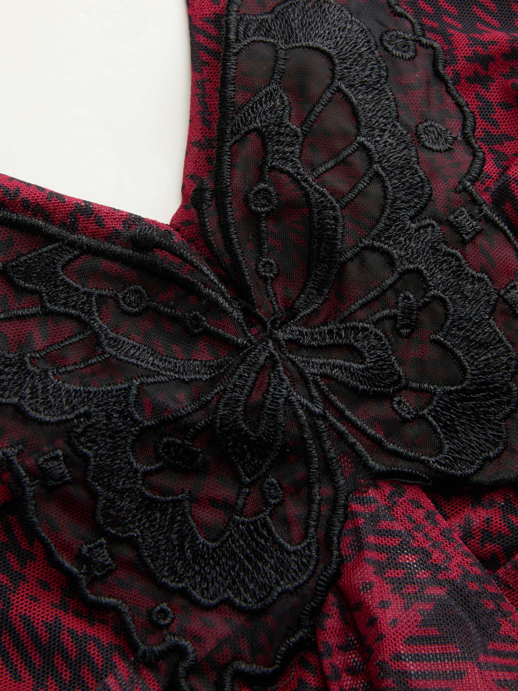 Mesh Halter Neckline Check Butterfly Crop Top