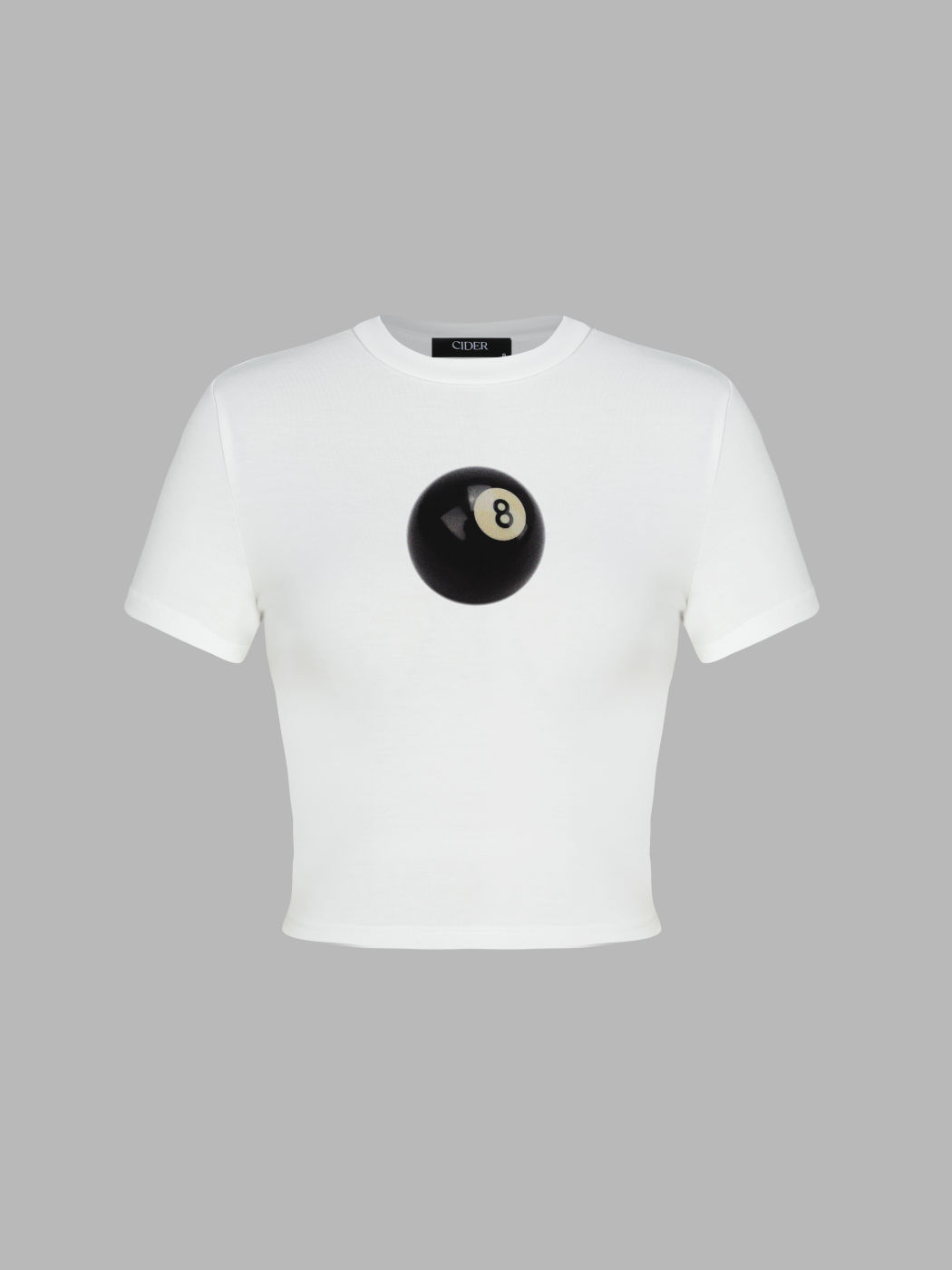 Round Neckline Bowling Ball Graphic Crop Short Sleeve Tee