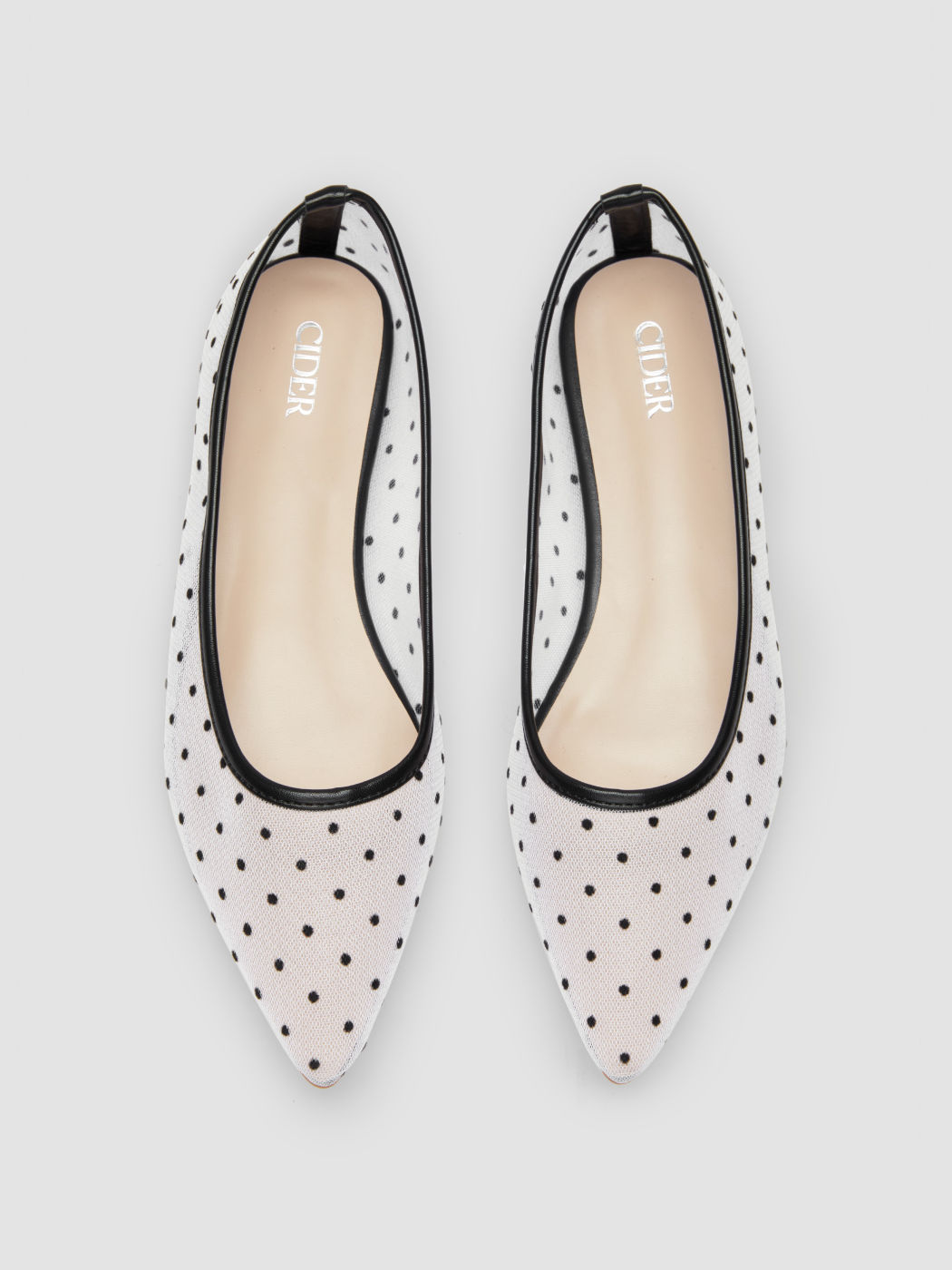 Polka Dots Mesh Flats
