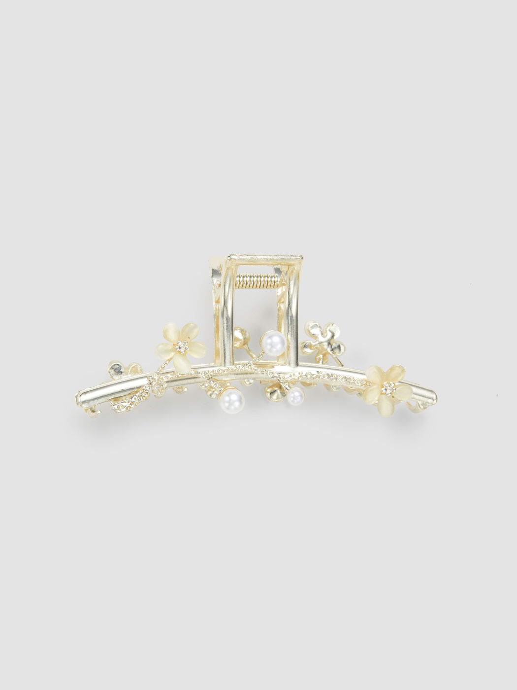 FAUX PEARL FLORAL HAIR CLAW