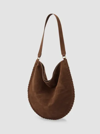 Geflochtene Wildleder Schultertasche