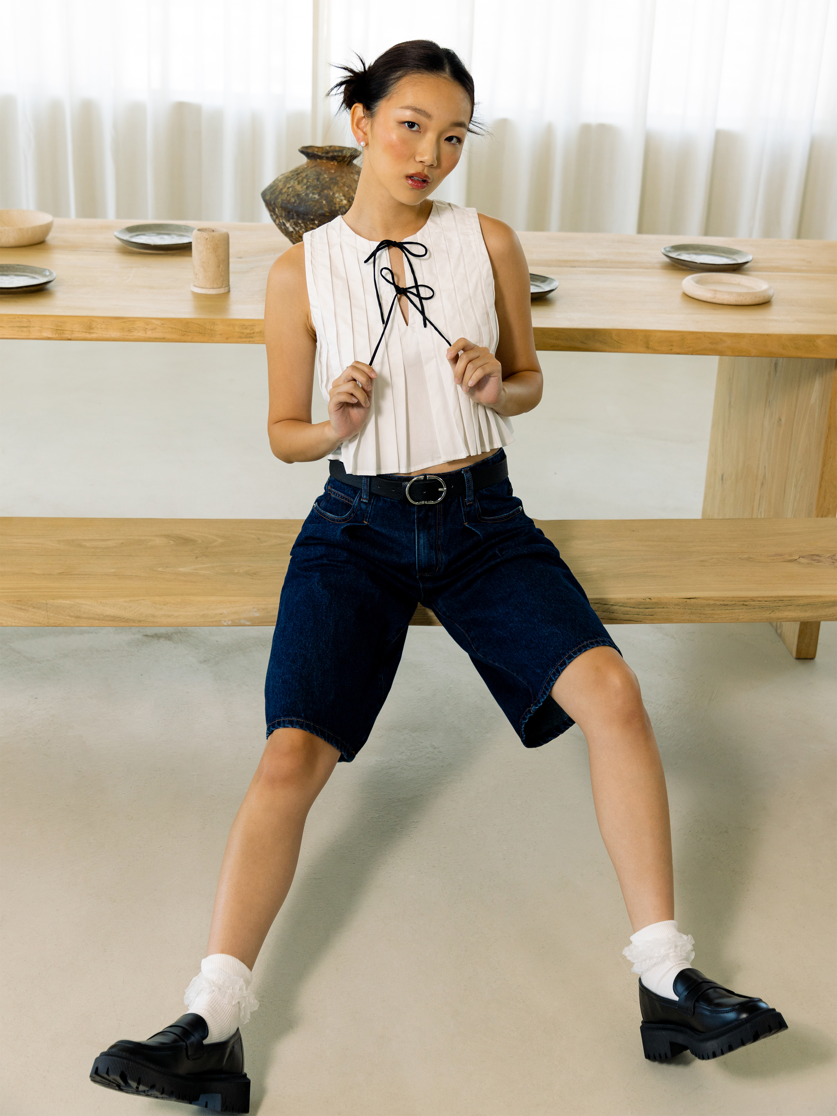 Tweed Round Neckline Solid Button Pocket Jacket