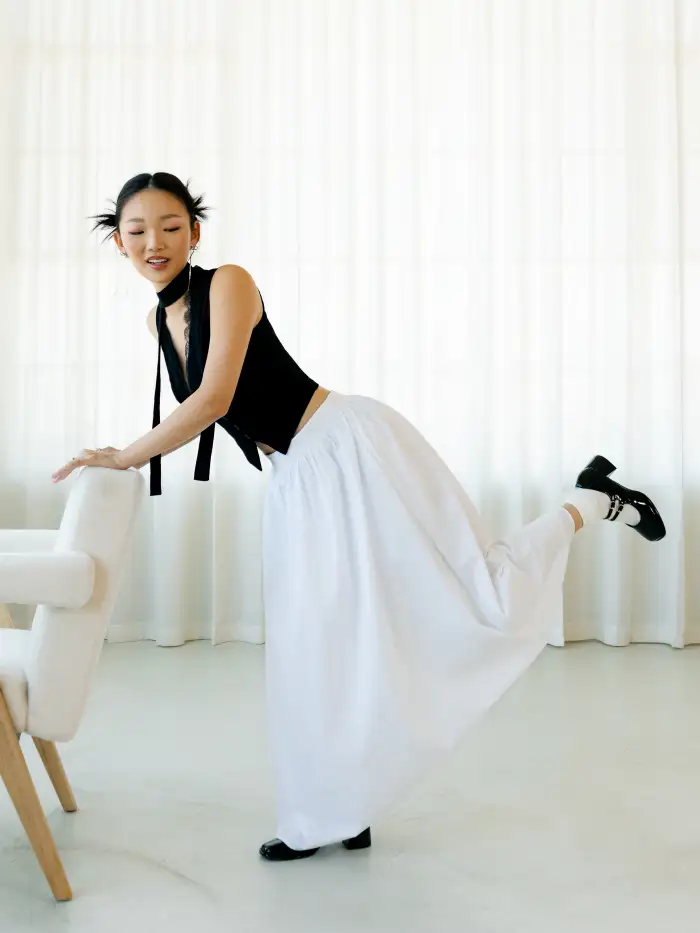 Woven Mid Rise Lettuce Trim Tiered Maxi Skirt