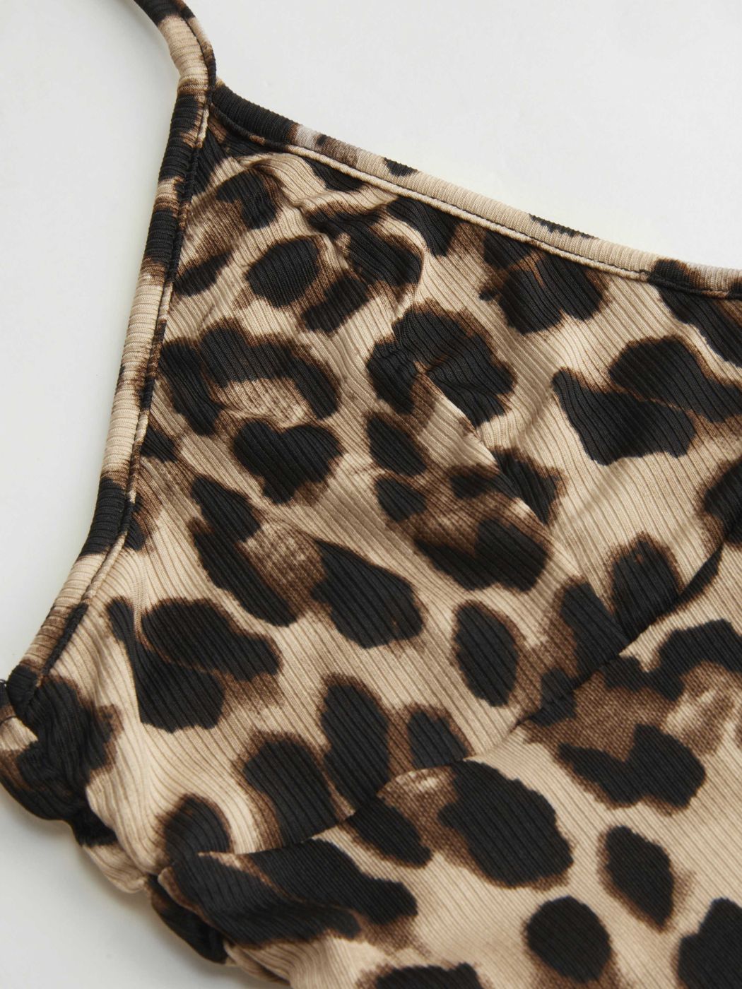 Halter Neckline Leopard Knotted Cami Top