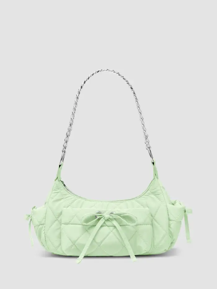 FLOWER CHARM  FAUX LEATHER HANDBAG & CROSSBODY BAG 