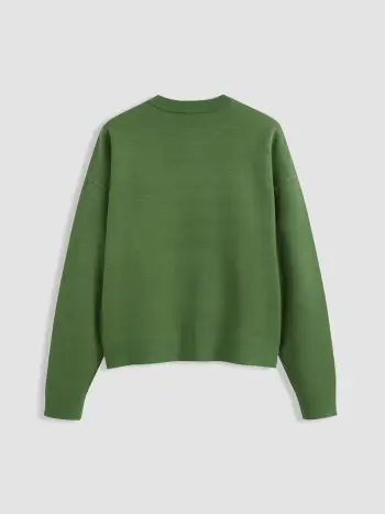Maglione oversize in maglia con scollo rotondo e grafica a pomodoro