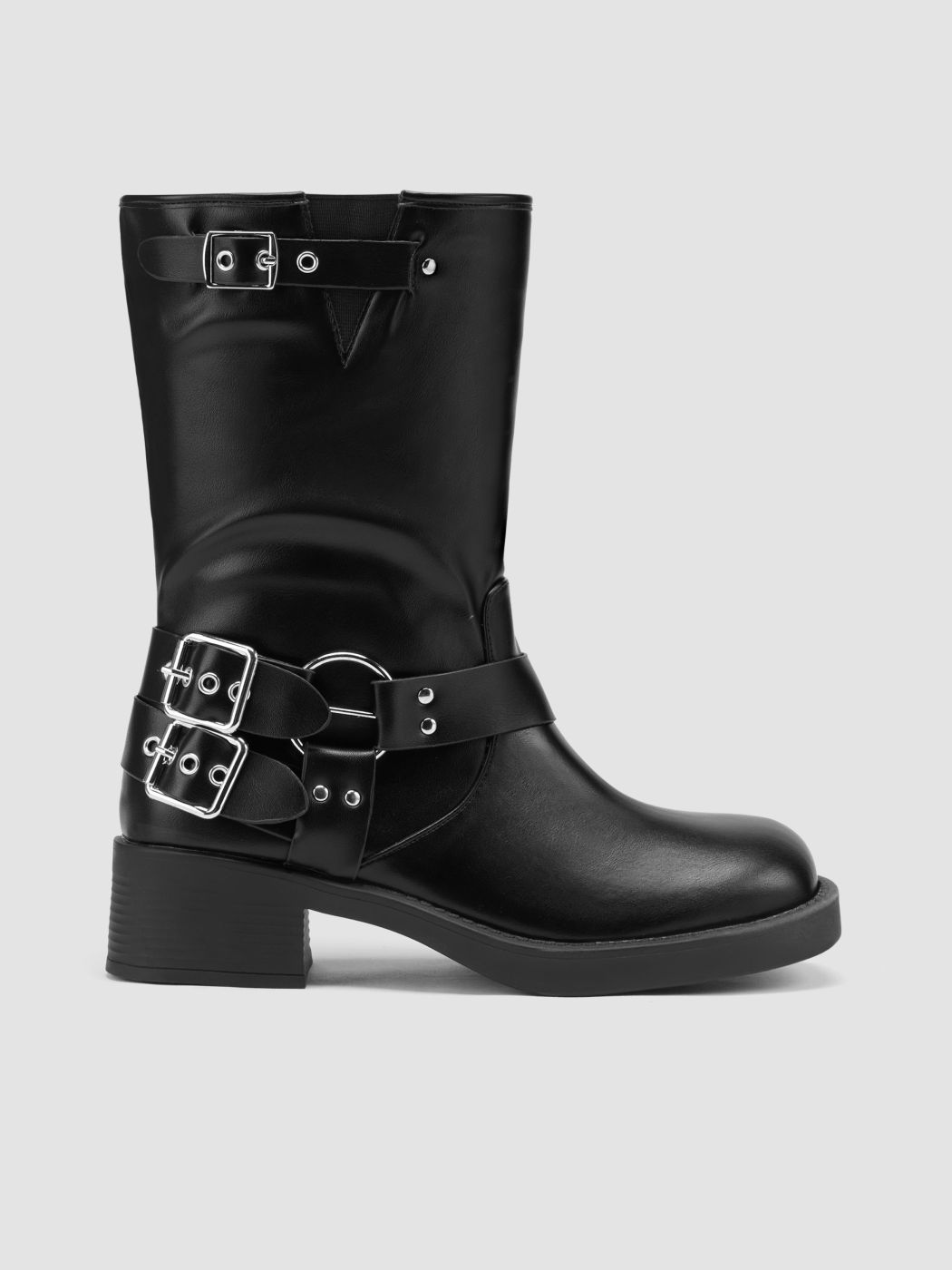 Schnallen Chunky Heel Stiefeletten