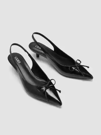 BOWKNOT POINTED TOE SLINGBACK HEELS