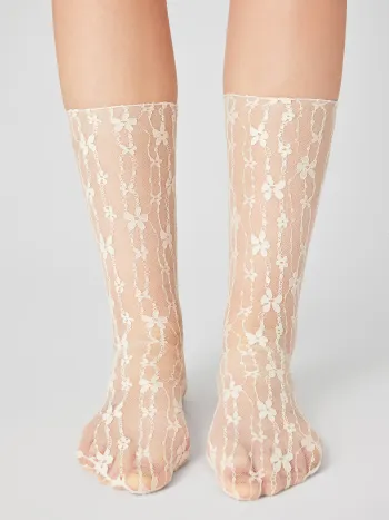 FLORAL CREW SOCKS