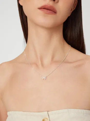 RHINESTONE DECOR BOWKNOT NECKLACE