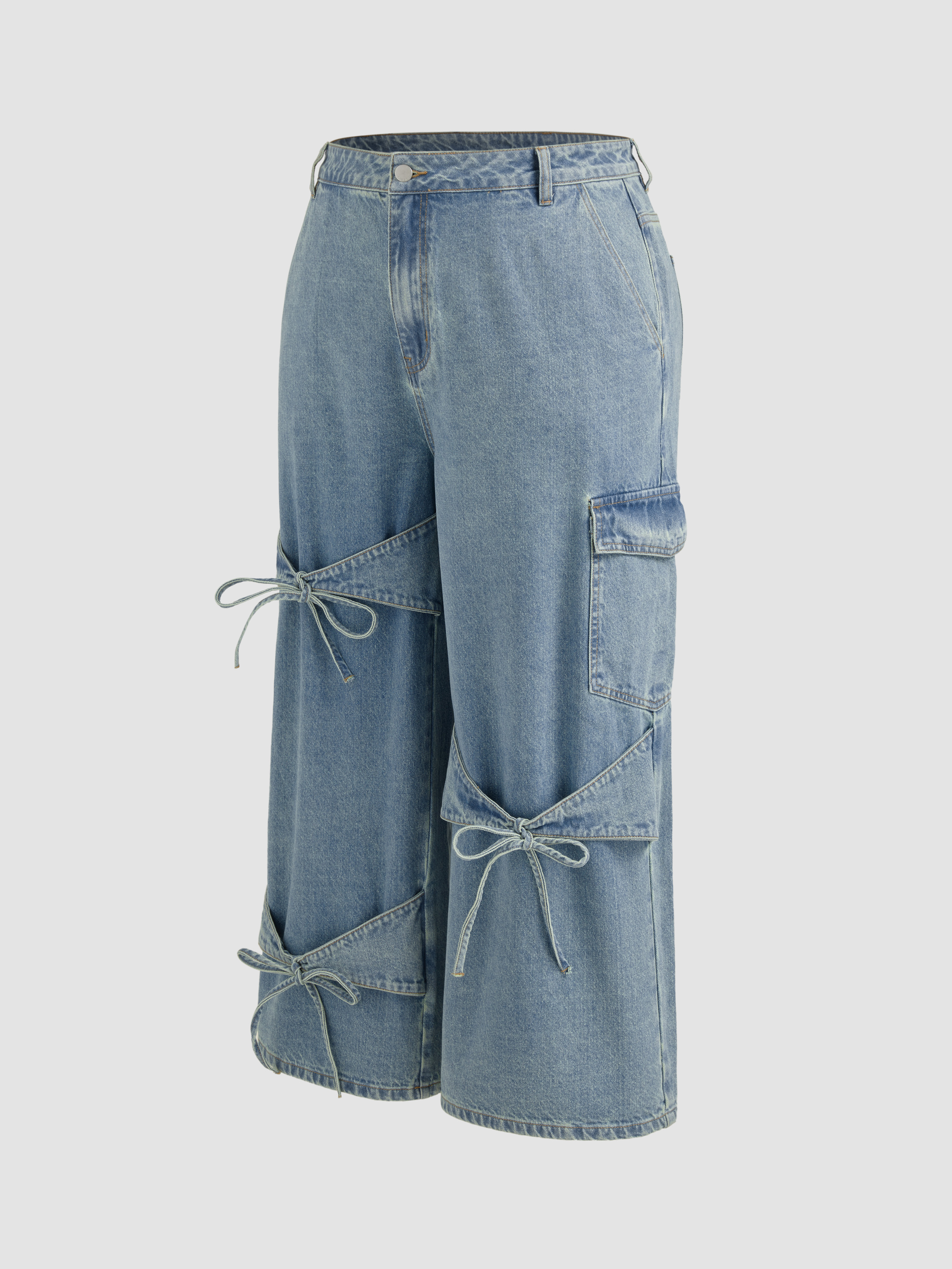 Huge Ribbon Crushed Denim Dress(Blue) – neith.onlinestore