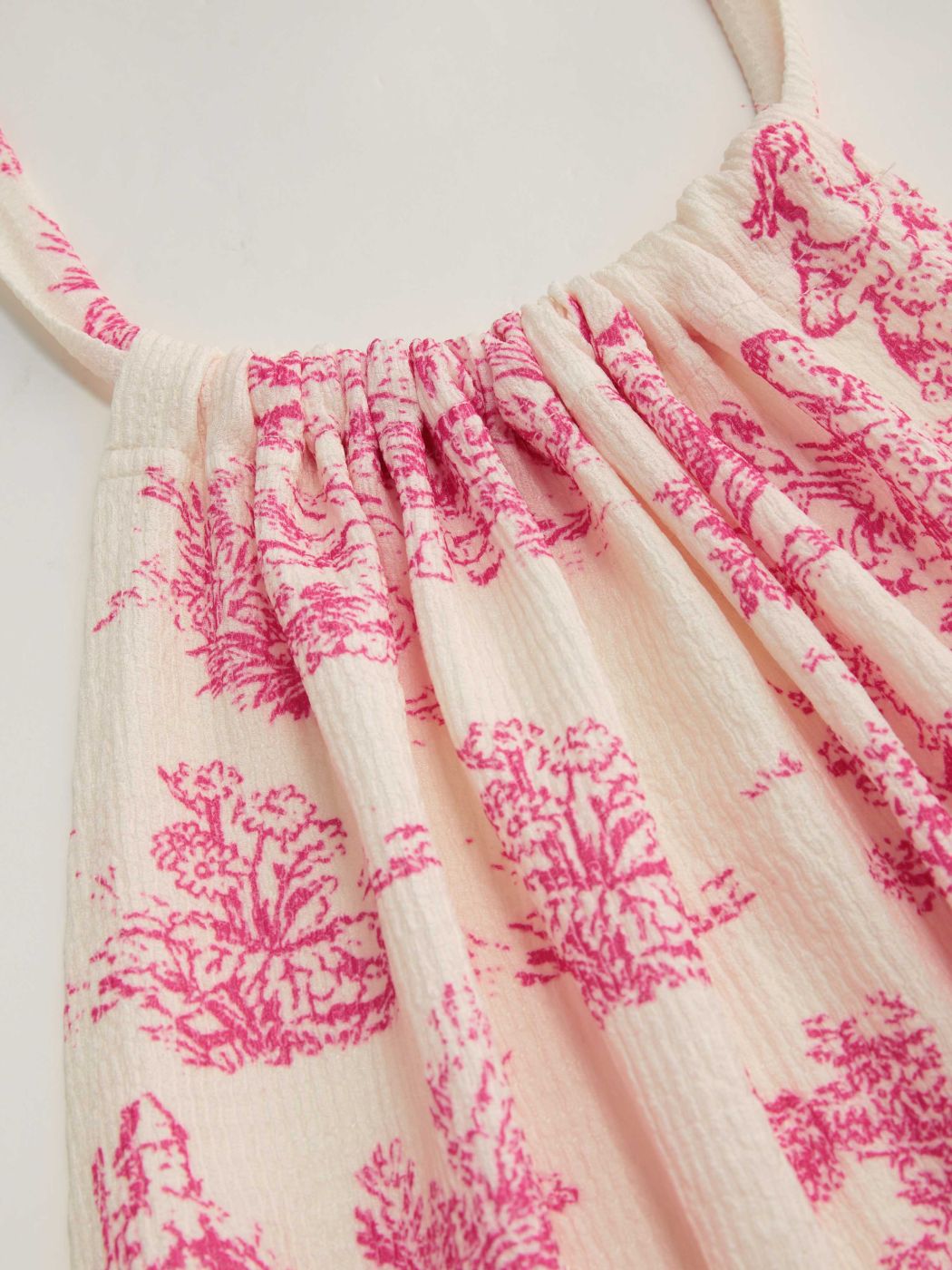 Halter Neckline Toile de Jouy Mini Dress
