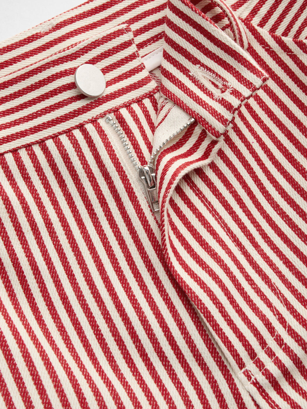 Cotton-blend Mid Rise Striped Pocket Shorts