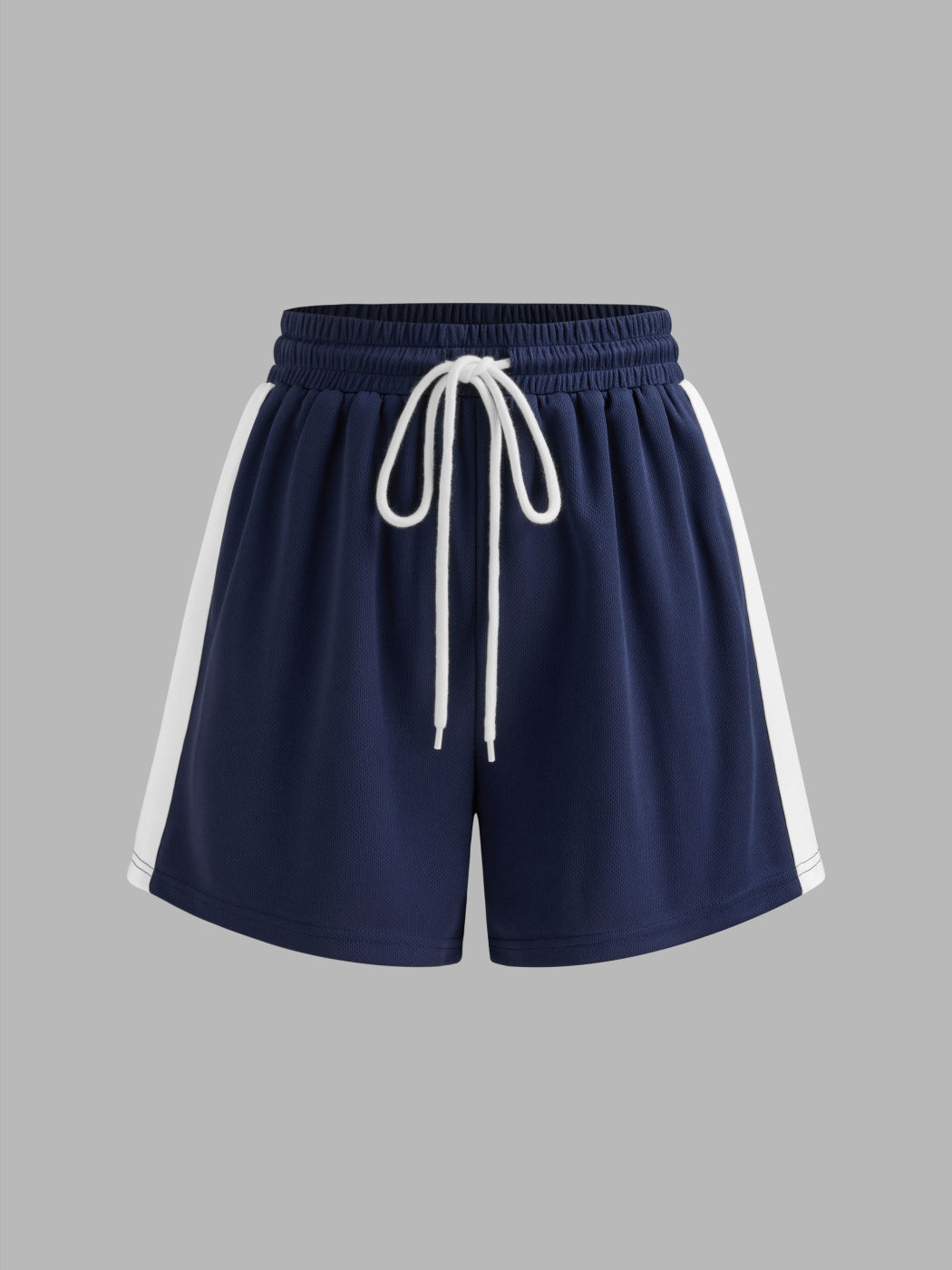 Mid Rise Knotted Contrasting Binding Shorts