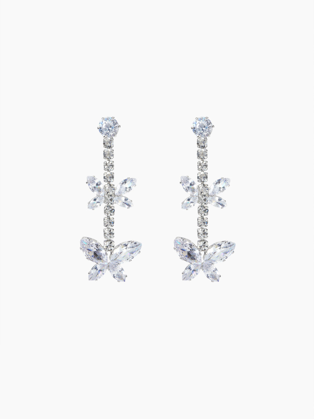 Doppel-Schmetterling Strass Ohrringe