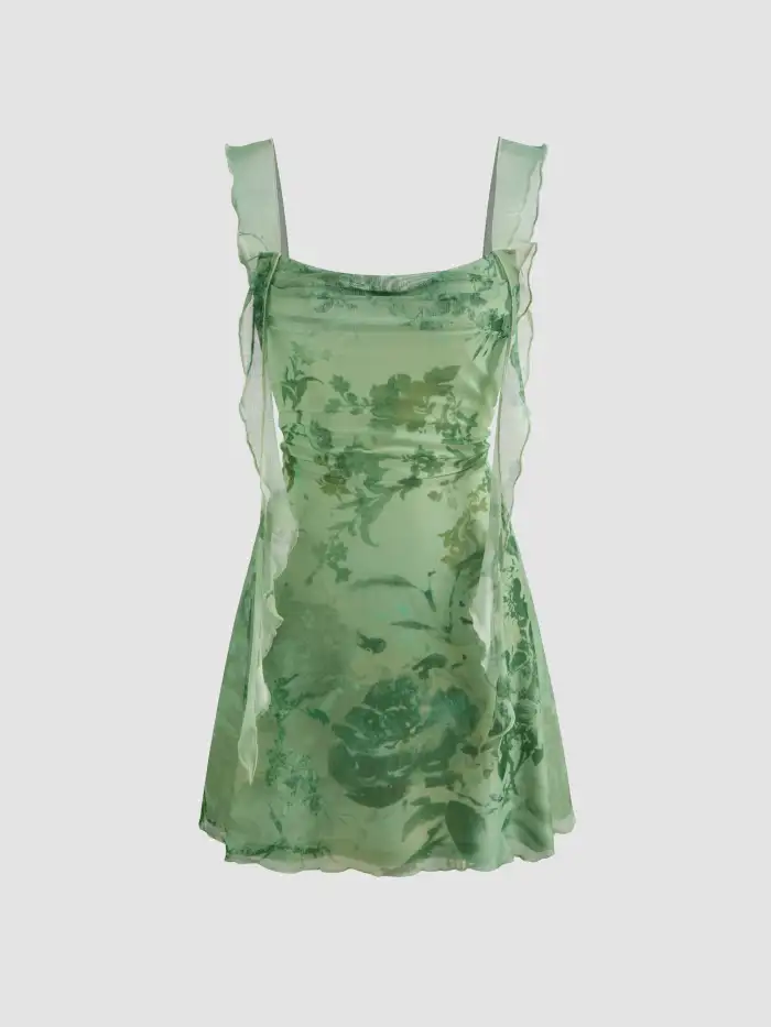 Hoco Dress Ruffle Dress Homecoming Dress Hoco Dresses Satin Satin Ruched Ruffle Hem Mini Dress