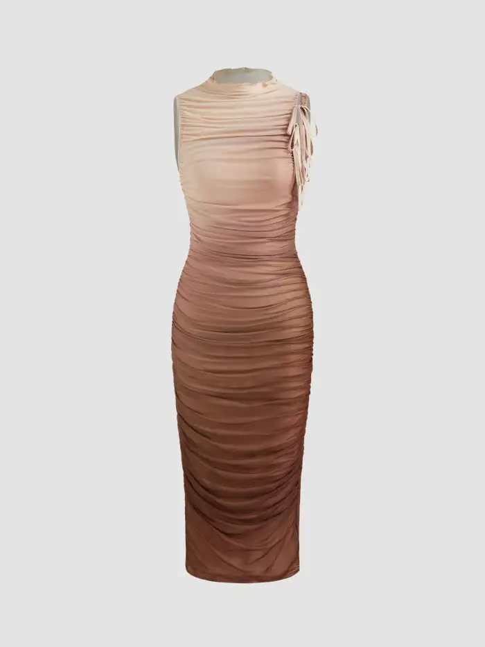 high-neck ruched mesh bridesmaid dress Azazie Jesaphine Black Mesh Bridesmaid Dresses