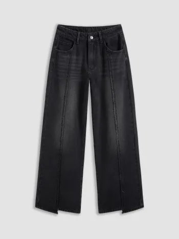 Cider Jeans Low Rise Solid Pocket Gerade Jeans