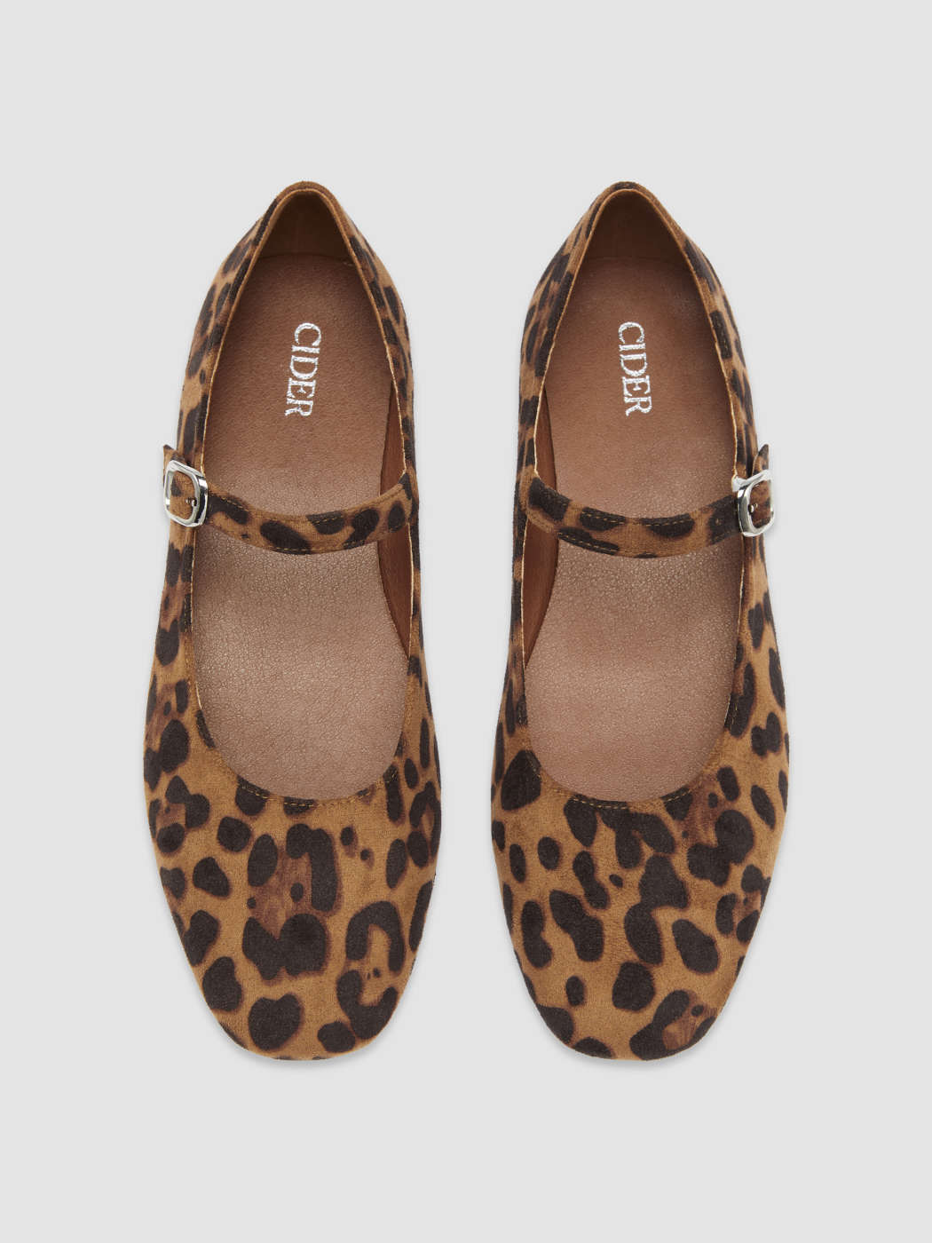 LEOPARD PRINT FAUX SUEDE MARY JANE FLATS For Party/Clubbing