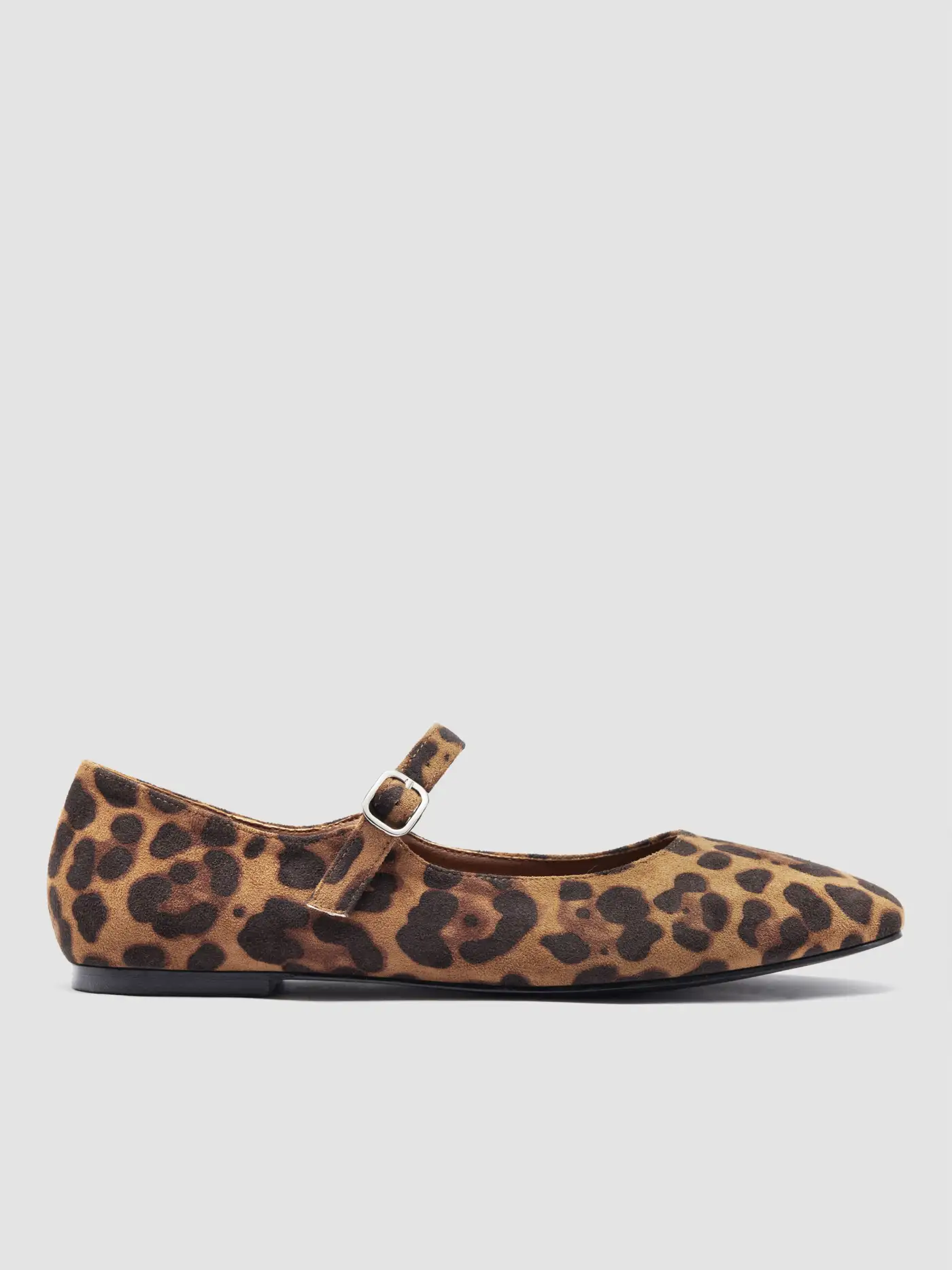 LEOPARD PRINT SUEDE MARY JANE FLATS