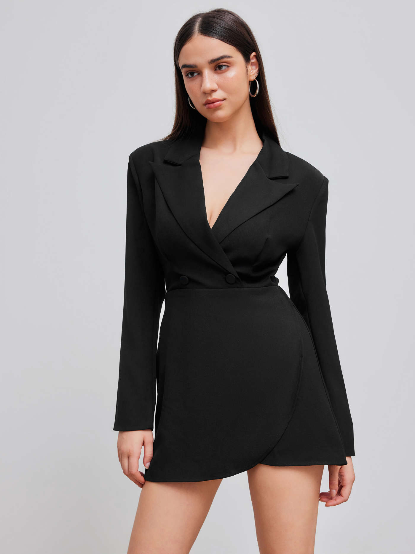 Off-shoulder Solid Long Sleeve Top