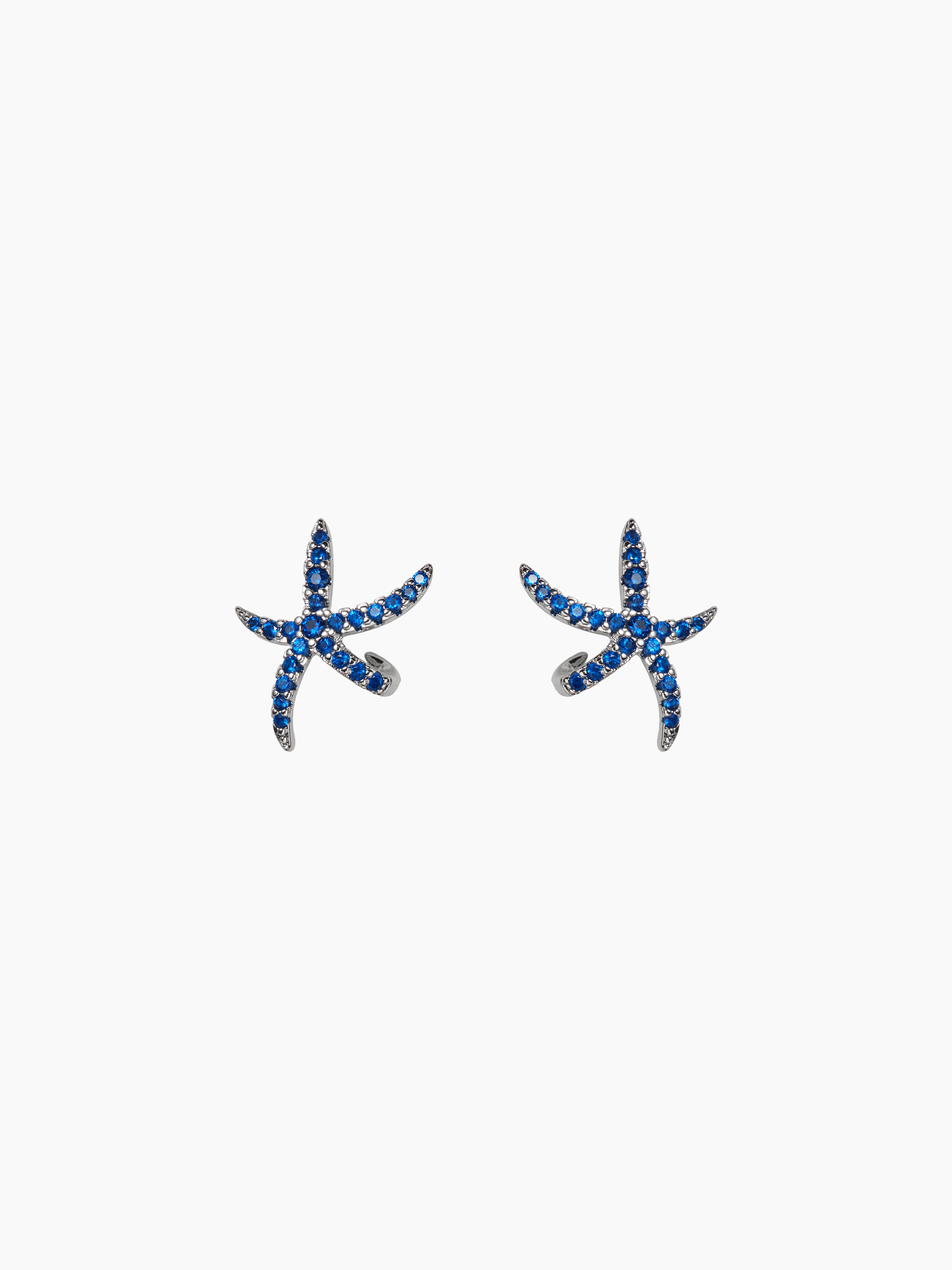 RHINESTONE DECOR STARFISH STUD EARRINGS