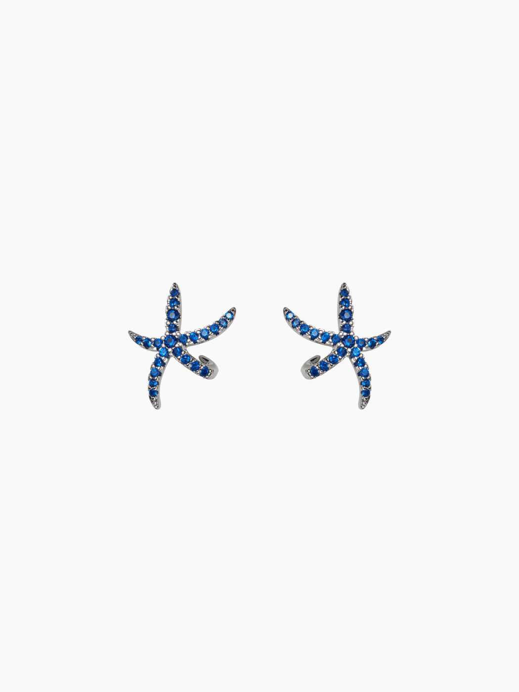 RHINESTONE DECOR STARFISH STUD EARRINGS