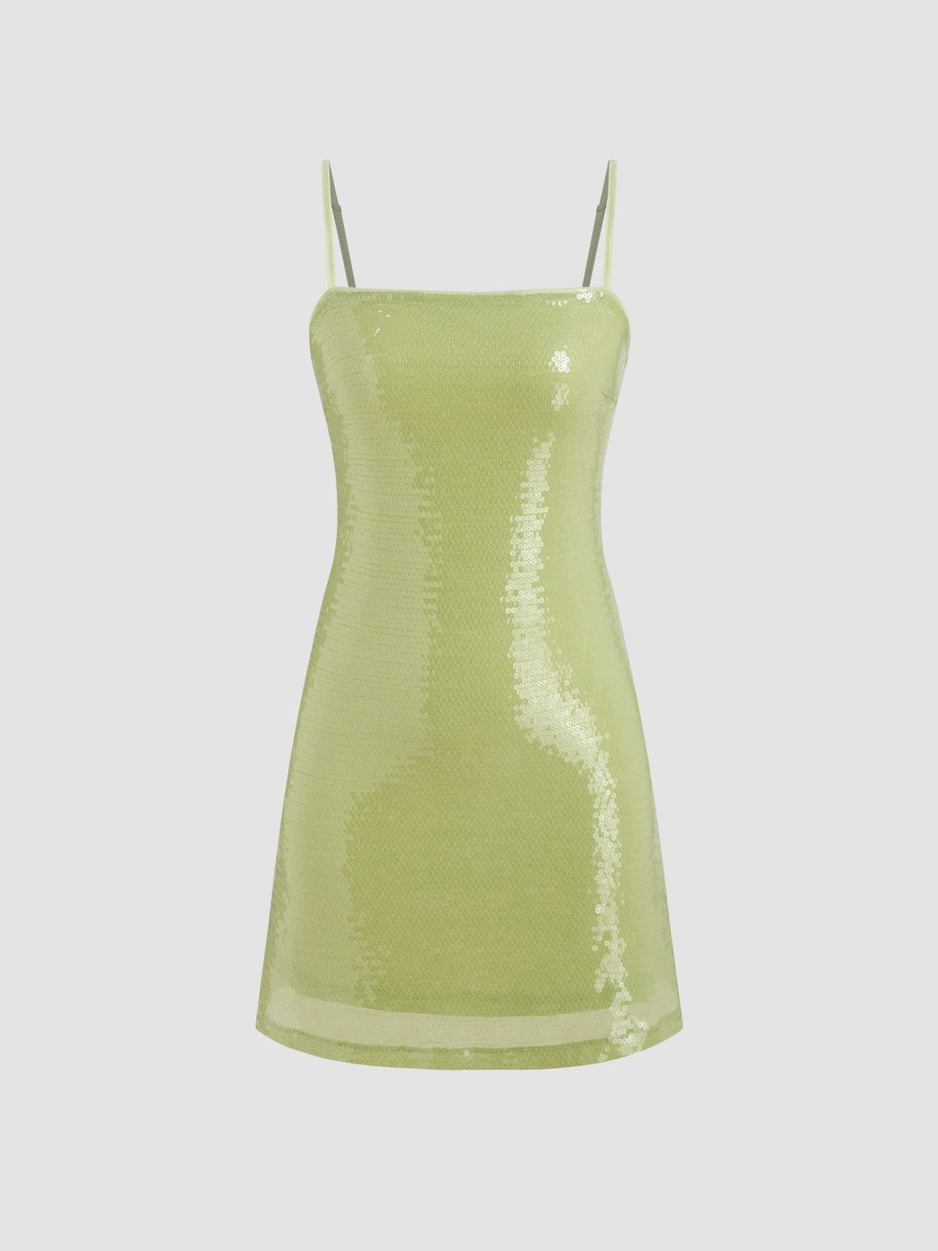Pailletten-Kleid mit eckigem Ausschnitt und Reißverschluss