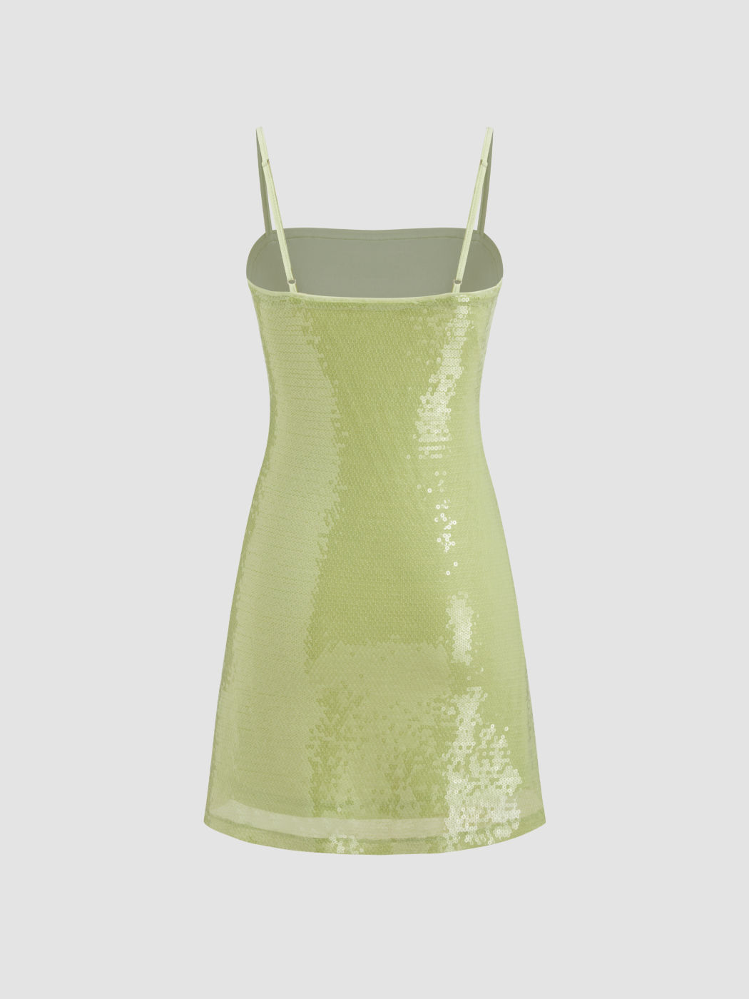 Pailletten-Kleid mit eckigem Ausschnitt und Reißverschluss