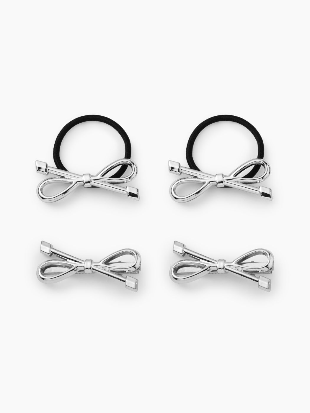 2 PAIRS BOWKNOT HAIR TIES & HAIR CLIPS