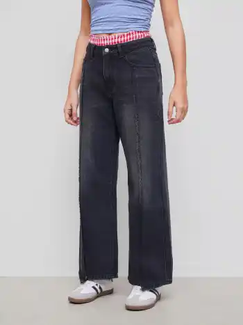 Cider Jeans Low Rise Solid Pocket Gerade Jeans