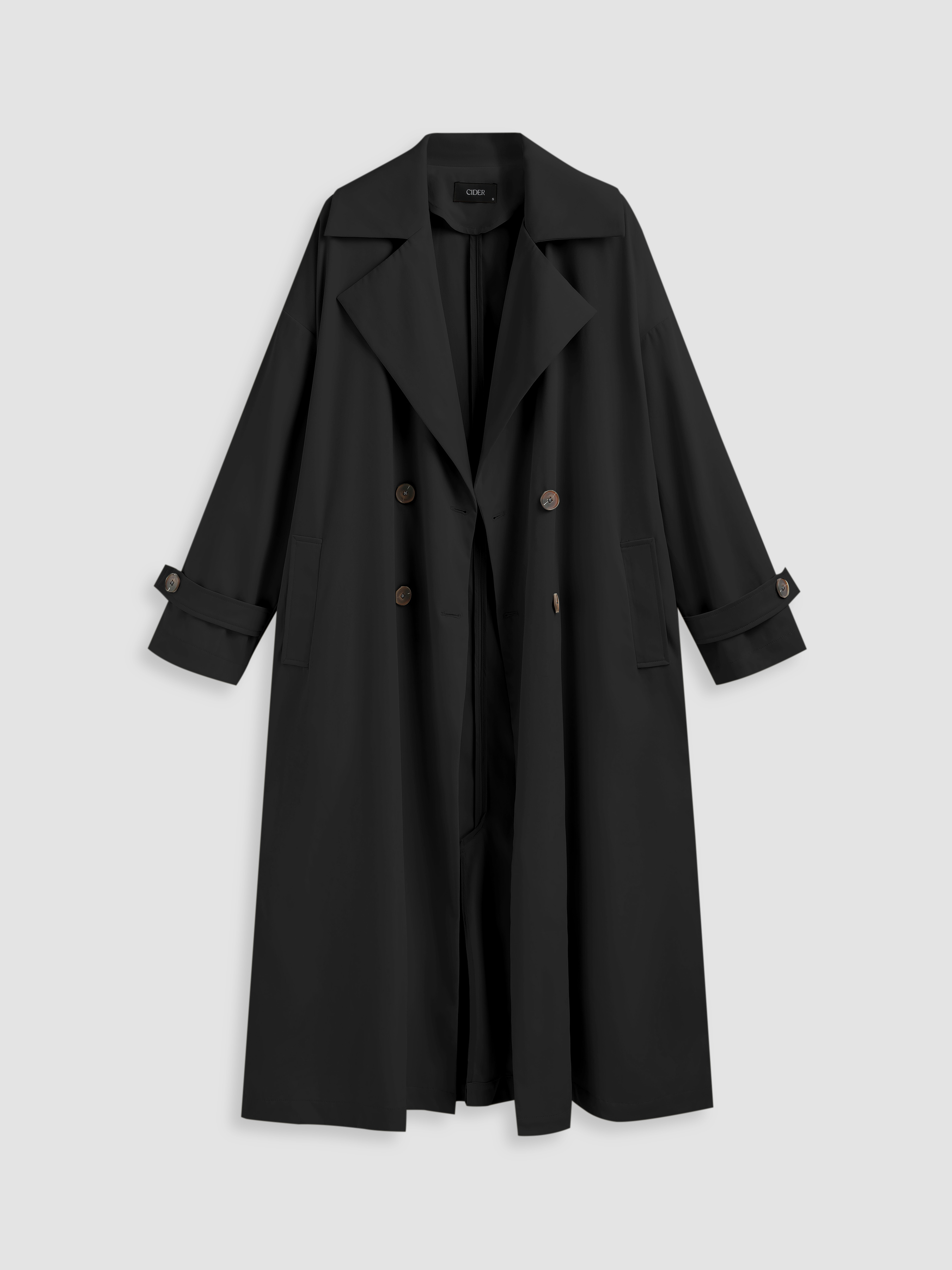 終了お値下げ✨CUT OFFCHAMBRAY TRENCH COAT OVERSIZE TRENCH COAT 50TH ANNIVERSARY - Black | ZARA United