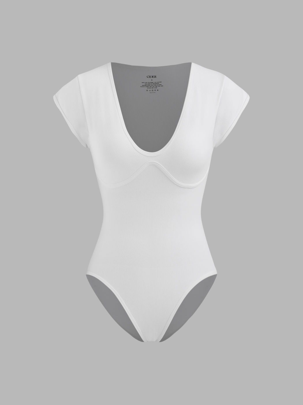 Seamless V-neck Solid Bodysuit