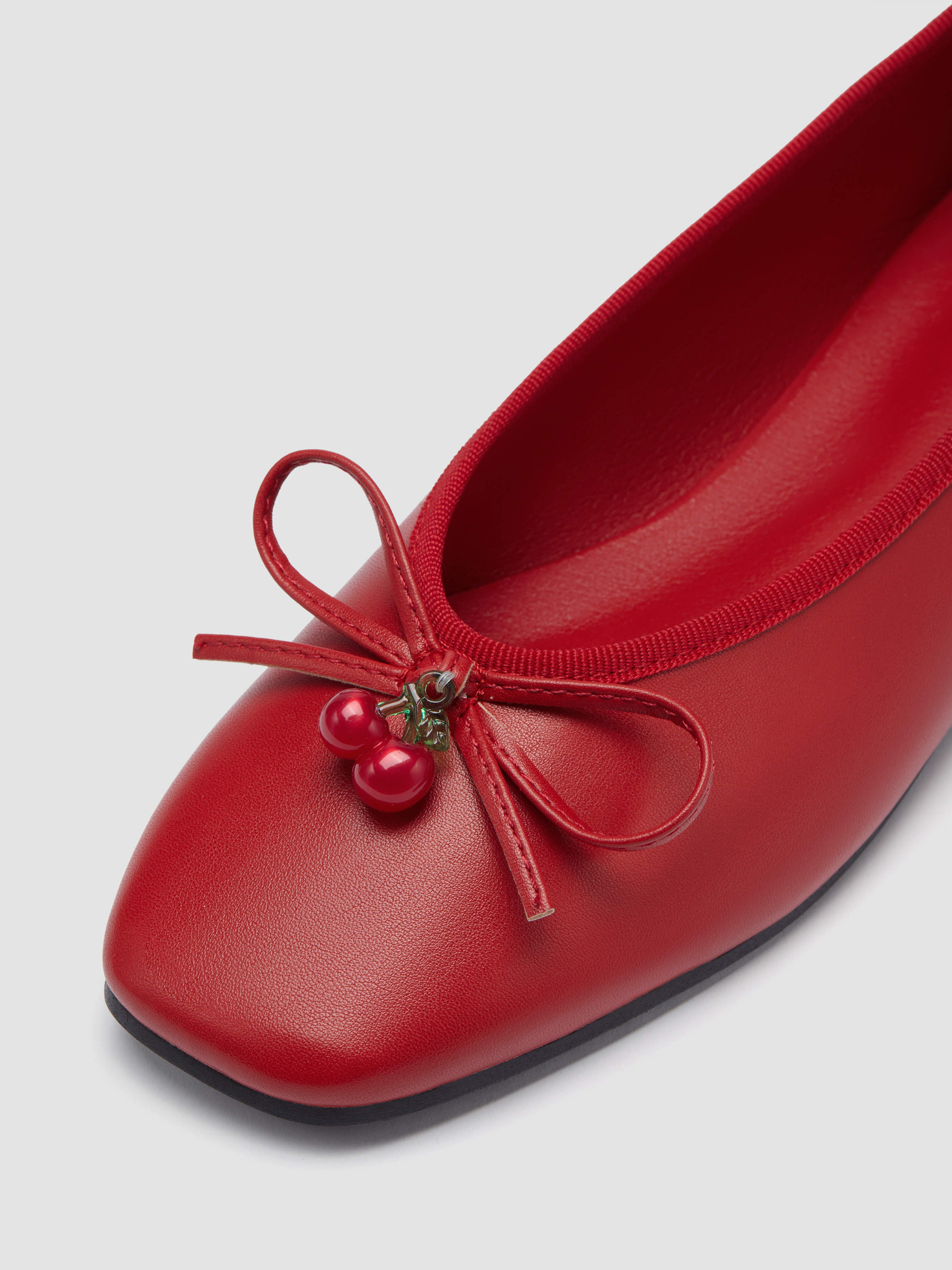 CHERRY BOWKNOT MARY JANE FLATS For Picnic