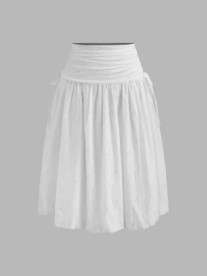 Mesh Low Rise Polka Dot Bowknot Mermaid Skirt