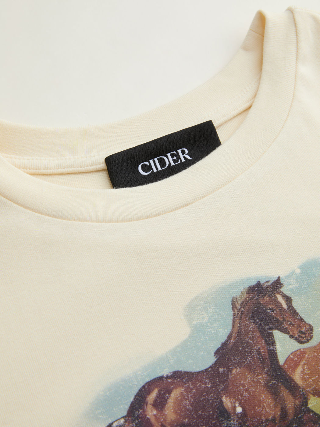 Rundhalsausschnitt Pferde Grafik Langarm Crop Top