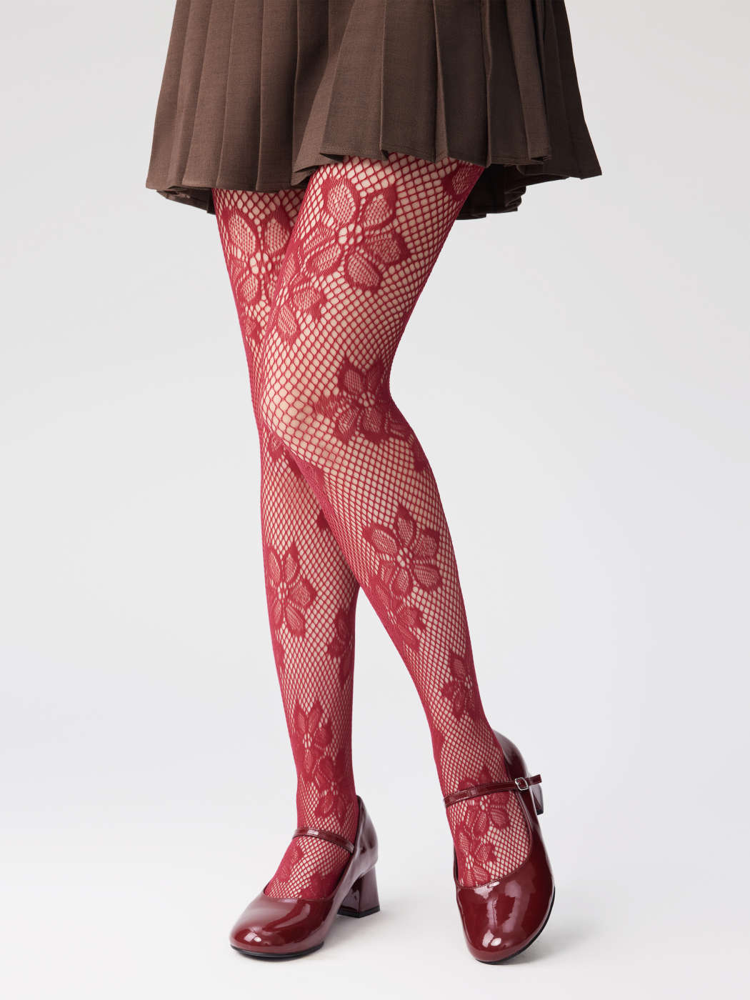 Fishnet Collant Rouge Calzedonia Tissu FLORAL FISHNET TIGHTS For