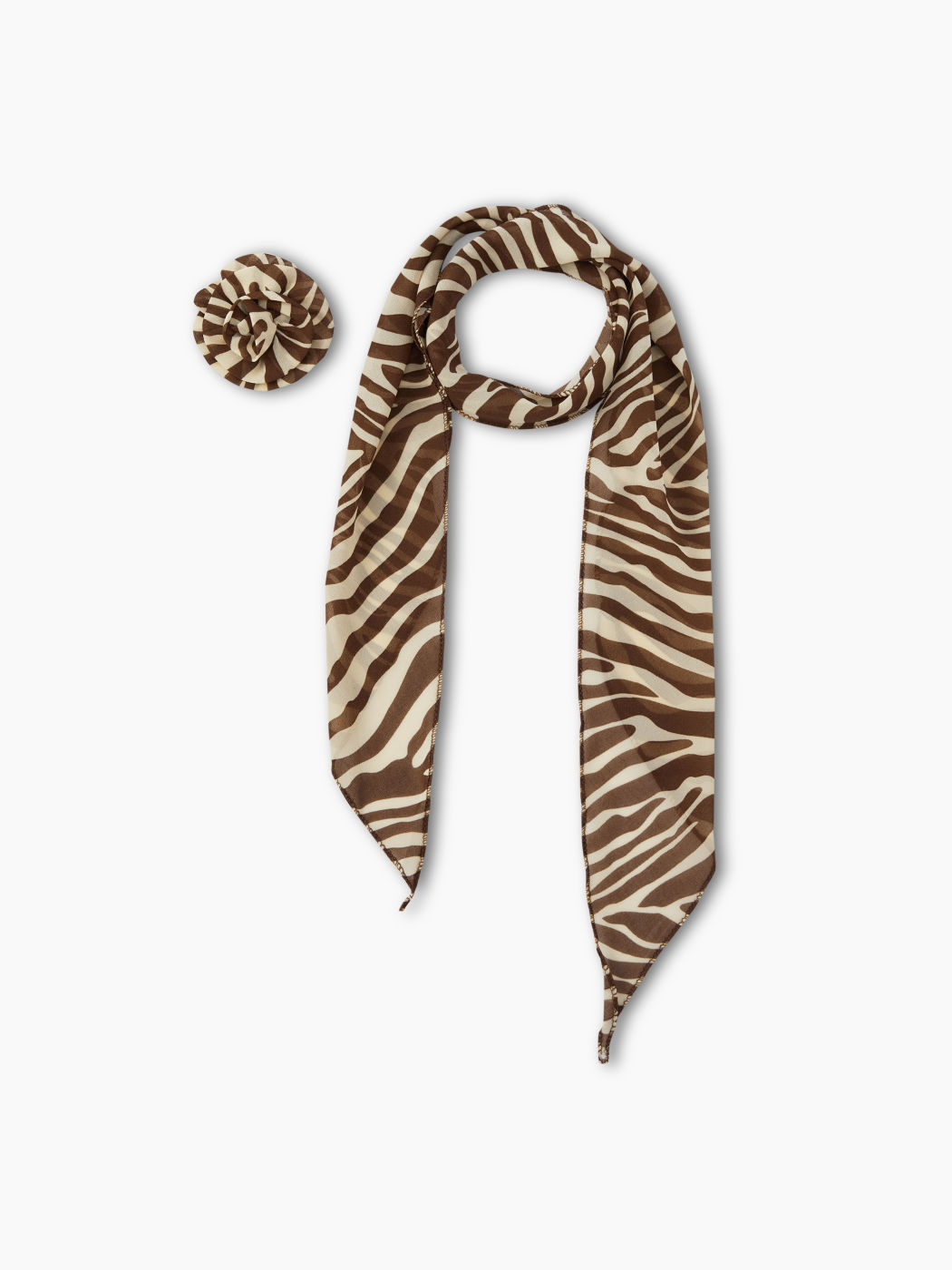 LEOPARD PRINT ROSE SCARF