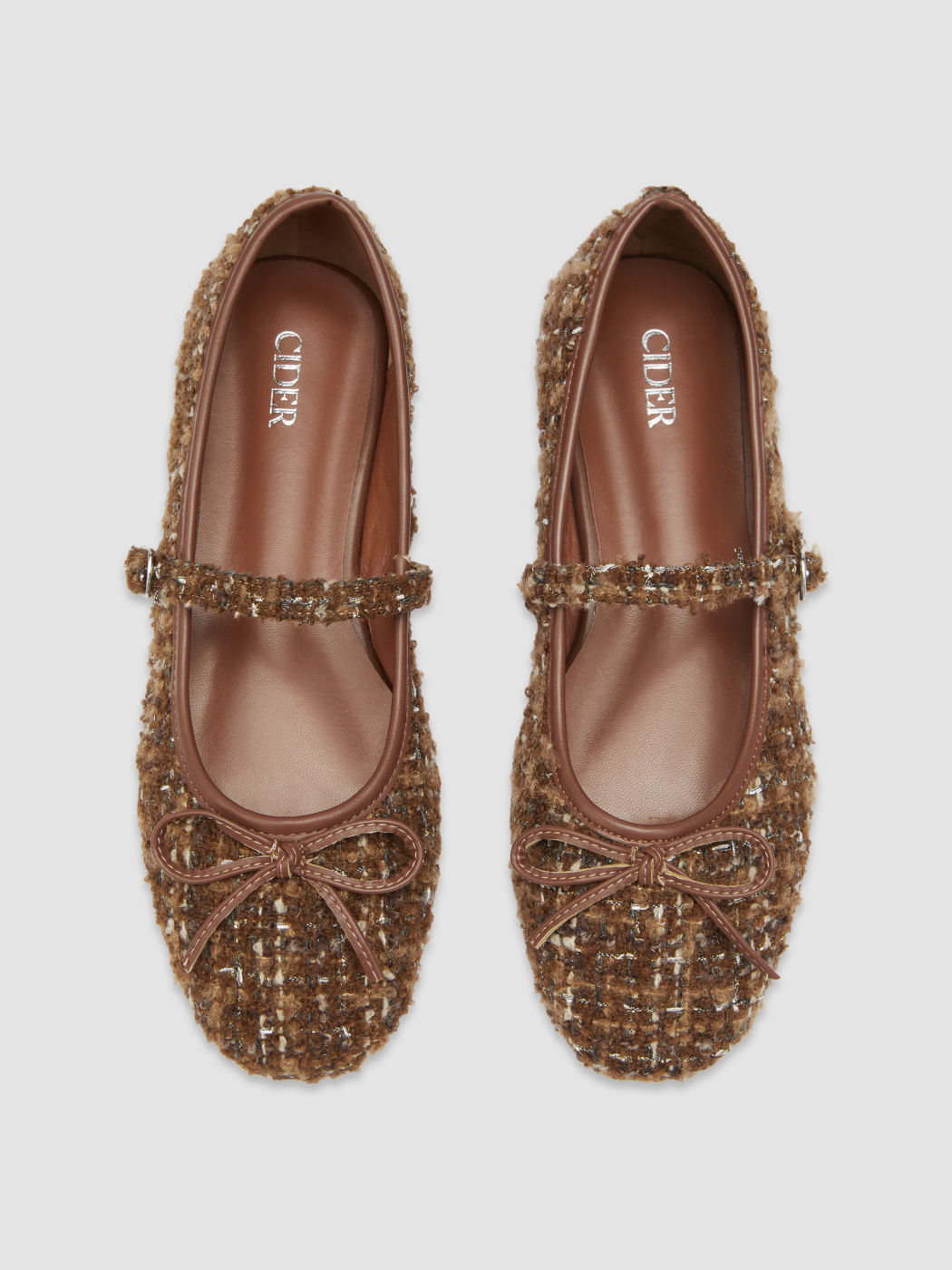 Schleifen Tweed Mary Jane Flats